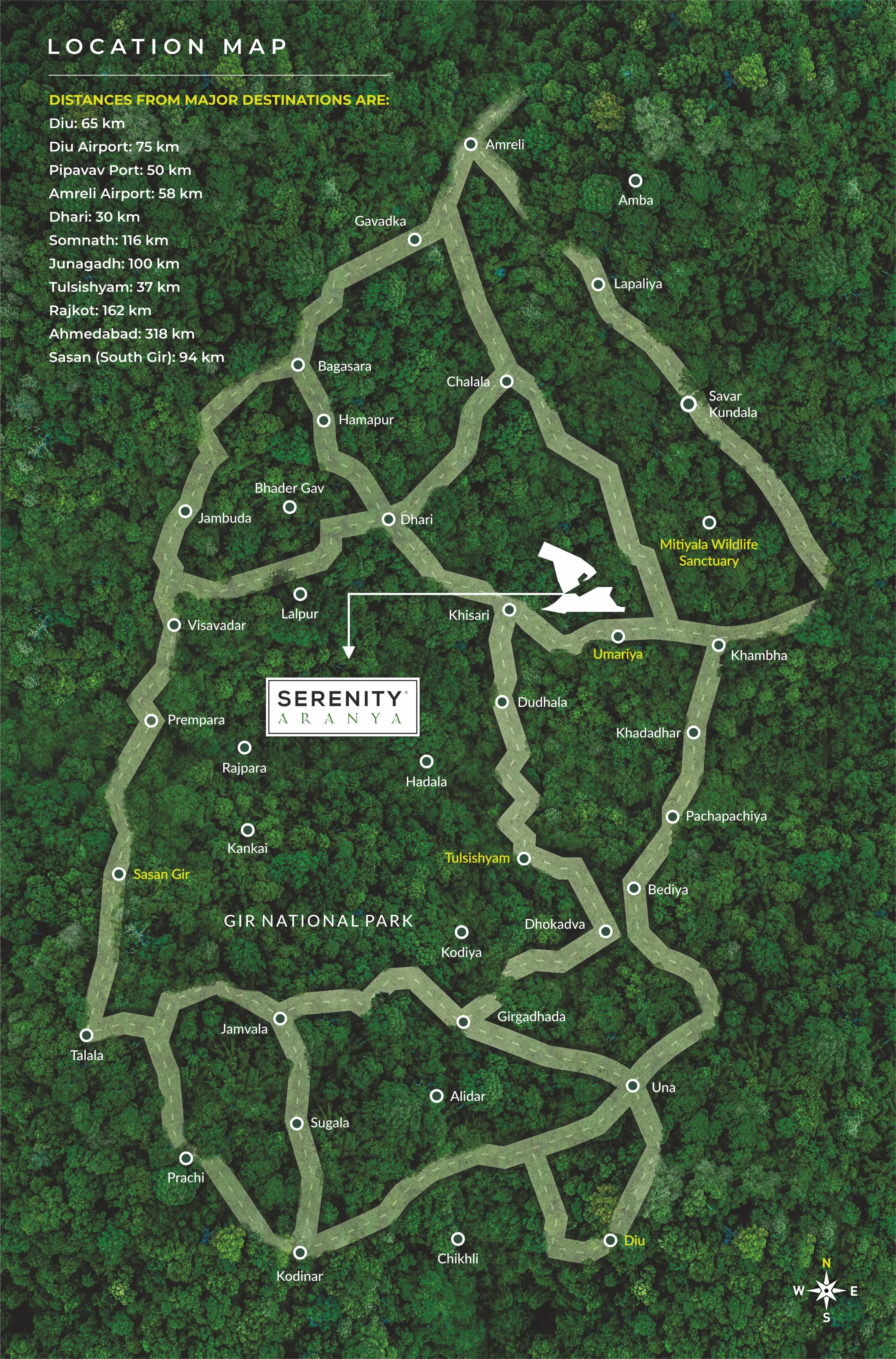 Location Map of Serenity Aranya